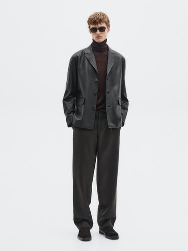 Blazer en cuir nappa - LIMITED - Noir de Zara