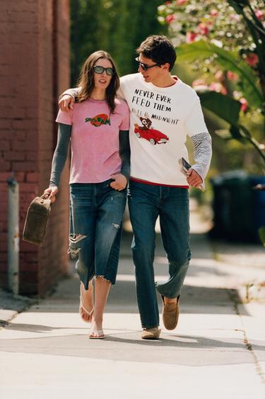 Zara SPACE JAM™ & © X DYLAN´S T-SHIRT CLUB X ZARA 插畫 T 恤 - 粉紅色