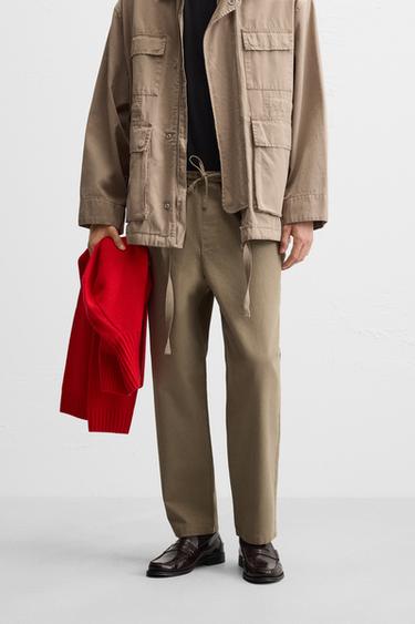 Zara CARROT FIT 錐形版長褲 - 焦糖色