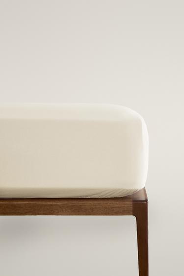 Zara PERCALE FITTED SHEET (300 THREAD COUNT) | 30 CM HIGH - Ecru