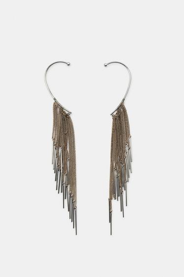 CHAIN CASCADE EAR CUFF EARRINGS - Gold / Silver by Zara - Image 3