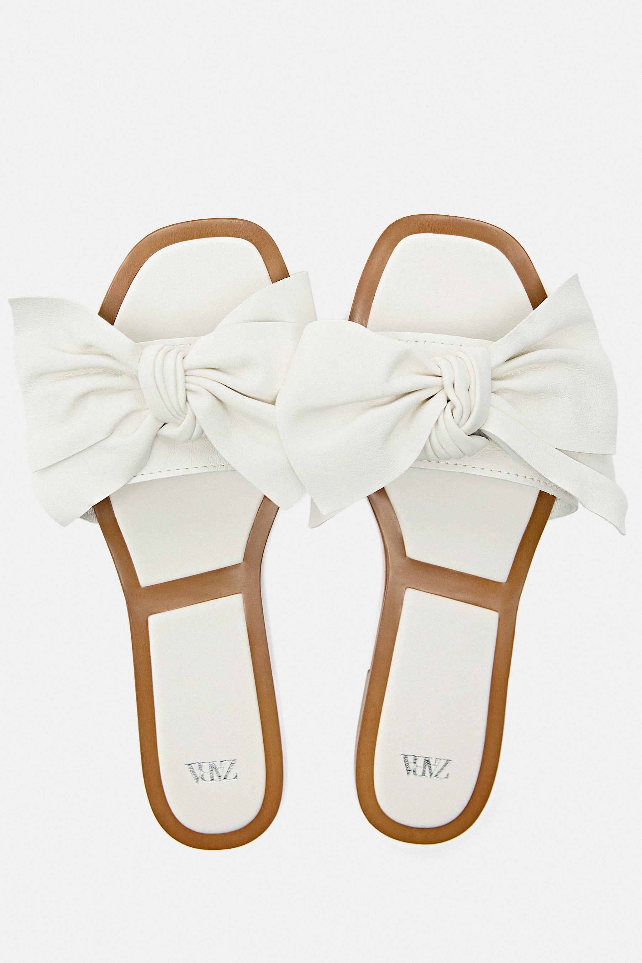 Bow slip on online sandals