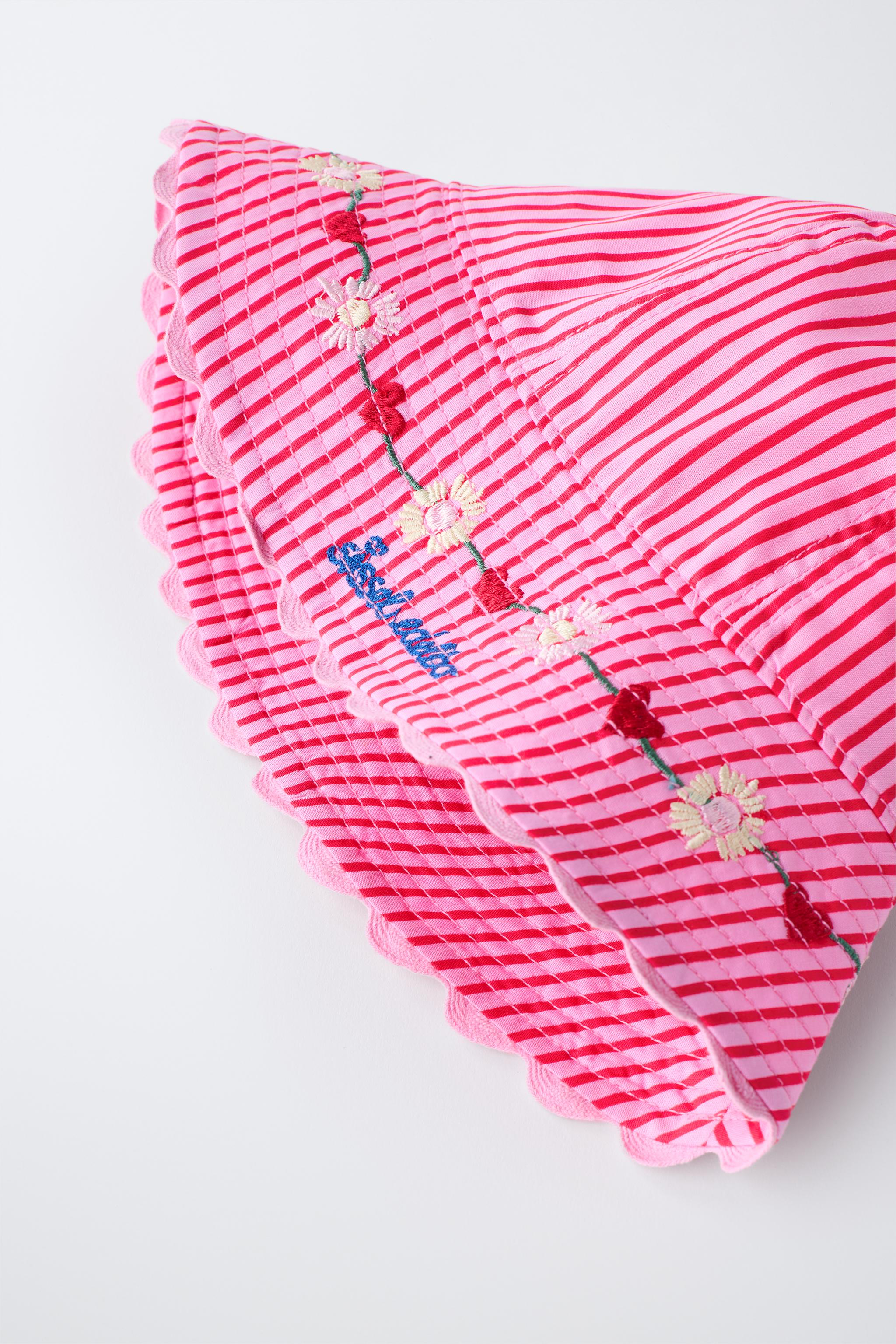 STRIPED EMBROIDERED BUCKET HAT SISSEL EDELBO X ZARA KIDS