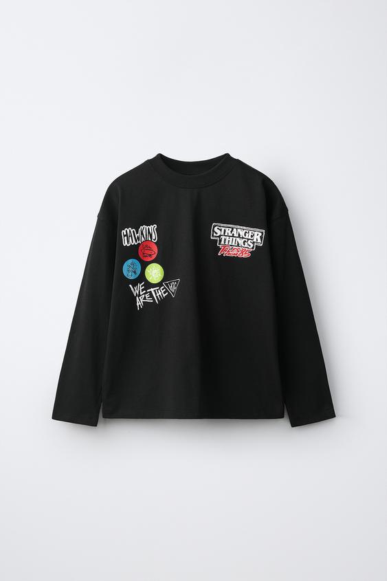 Zara STRANGER THINGS © NETFLIX 印花 T 恤 - 煤灰色 - 圖片 0