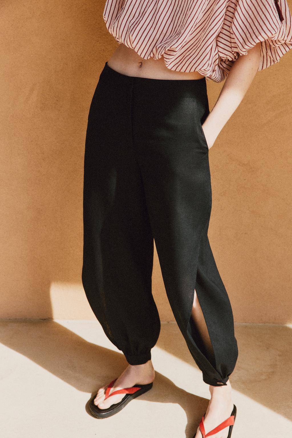SLIT LINEN PANTS - image 2