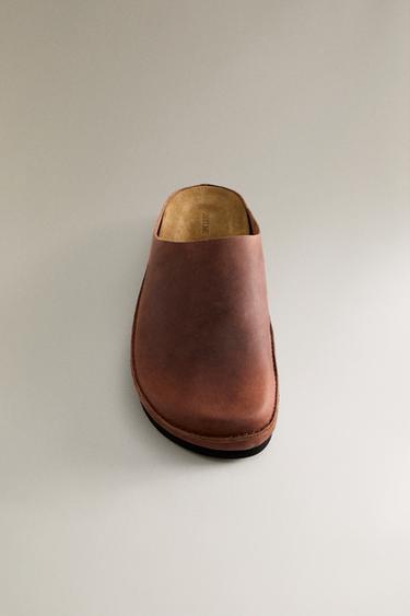 SABOT CUIR MINIMAL - Marron de Zara - Image 4