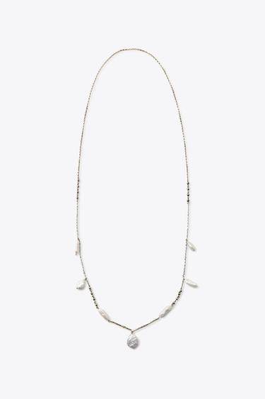 PEARL CHAIN NECKLACE - Gold / Silver by Zara