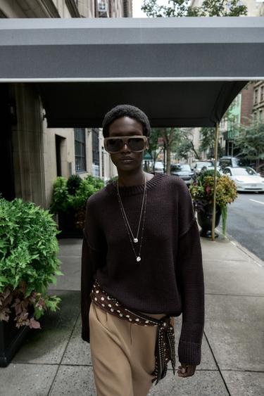 PLEATED CARROT TROUSERS - camel by Zara - Image 3