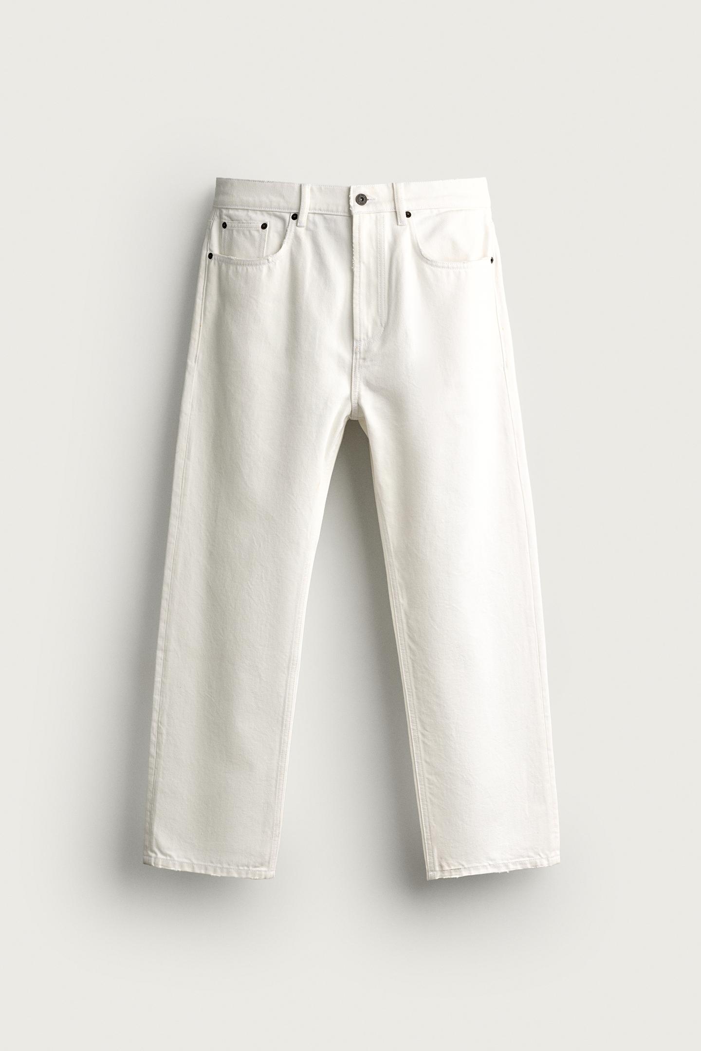 Мужские джинсы Zara Baggy Fit, цвет: Белый — фото 6