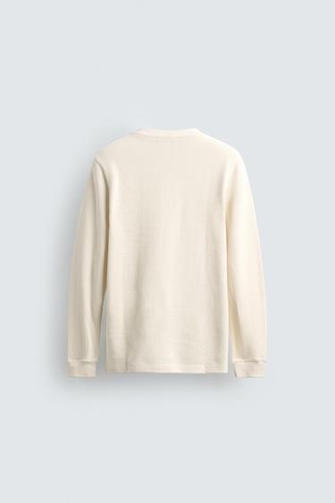 T-SHIRT STRUCTURÉ CÔTELÉ - Écru de Zara - Image 7