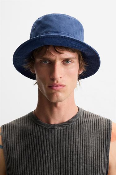 VERWASSEN BUCKET-HOED - Diepblauw van Zara - Afbeelding 0