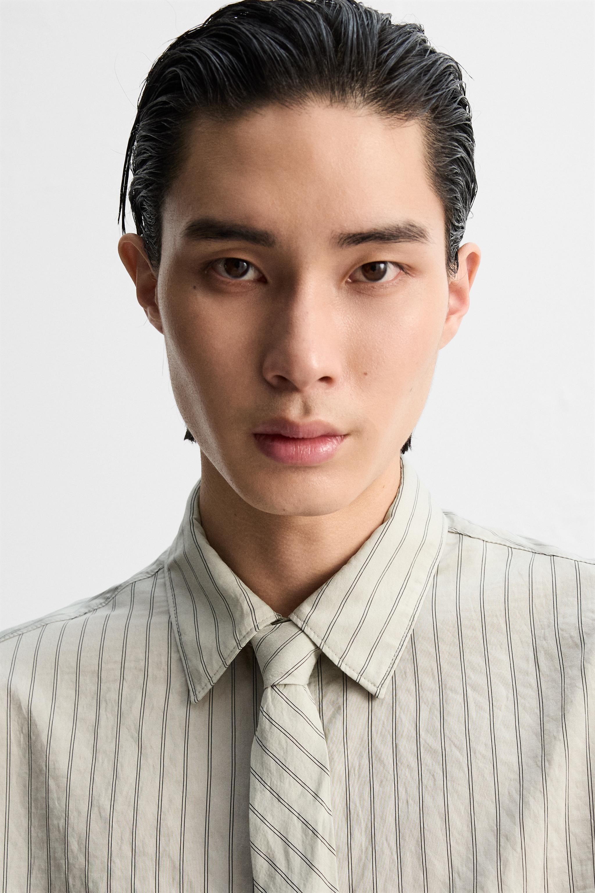 ★ZARA★ネクタイ付き ストライプ柄 フルイドシャツ 09621710104-p.jpg?ts=