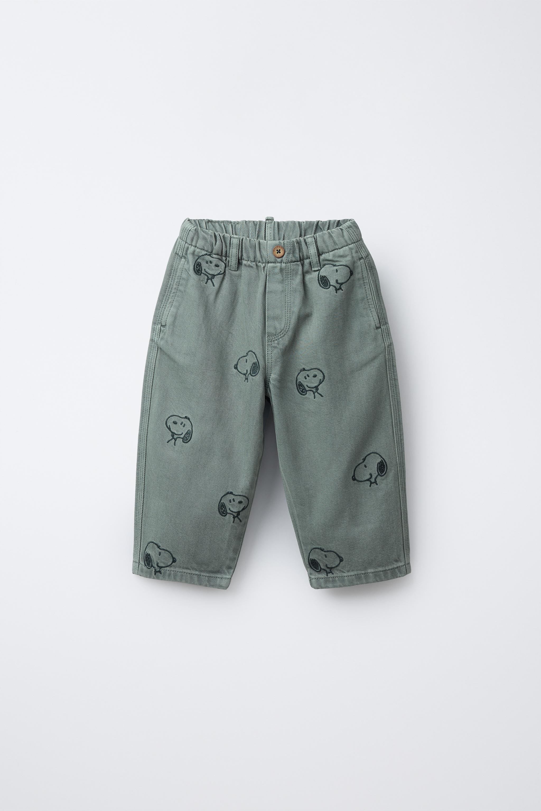 ツイル バギーパンツ SNOOPY PEANUTS™ - ブルー | ZARA Japan / 日本