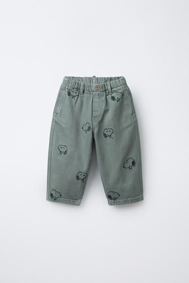 PANTALLONA SARZHI BAGGY SNOOPY PEANUTS™ - E kaltër nga Zara