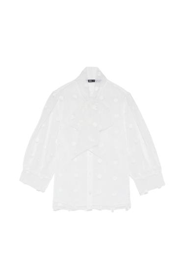 POLKA DOT SHIRT WITH BOW