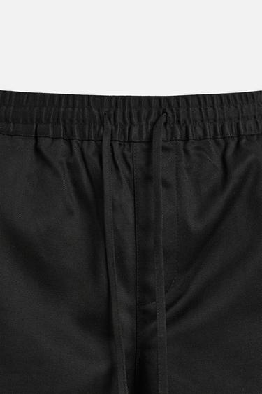 COTTON/LYOCELL BERMUDA SHORTS - Black by Zara - Image 8