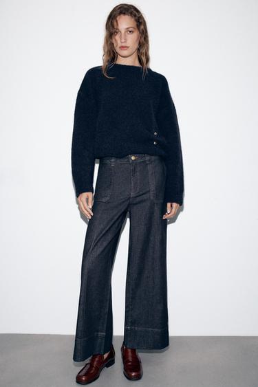 JEANS Z1975 CULOTTE TIRO MEDIO - Azul de Zara - Imagen 0