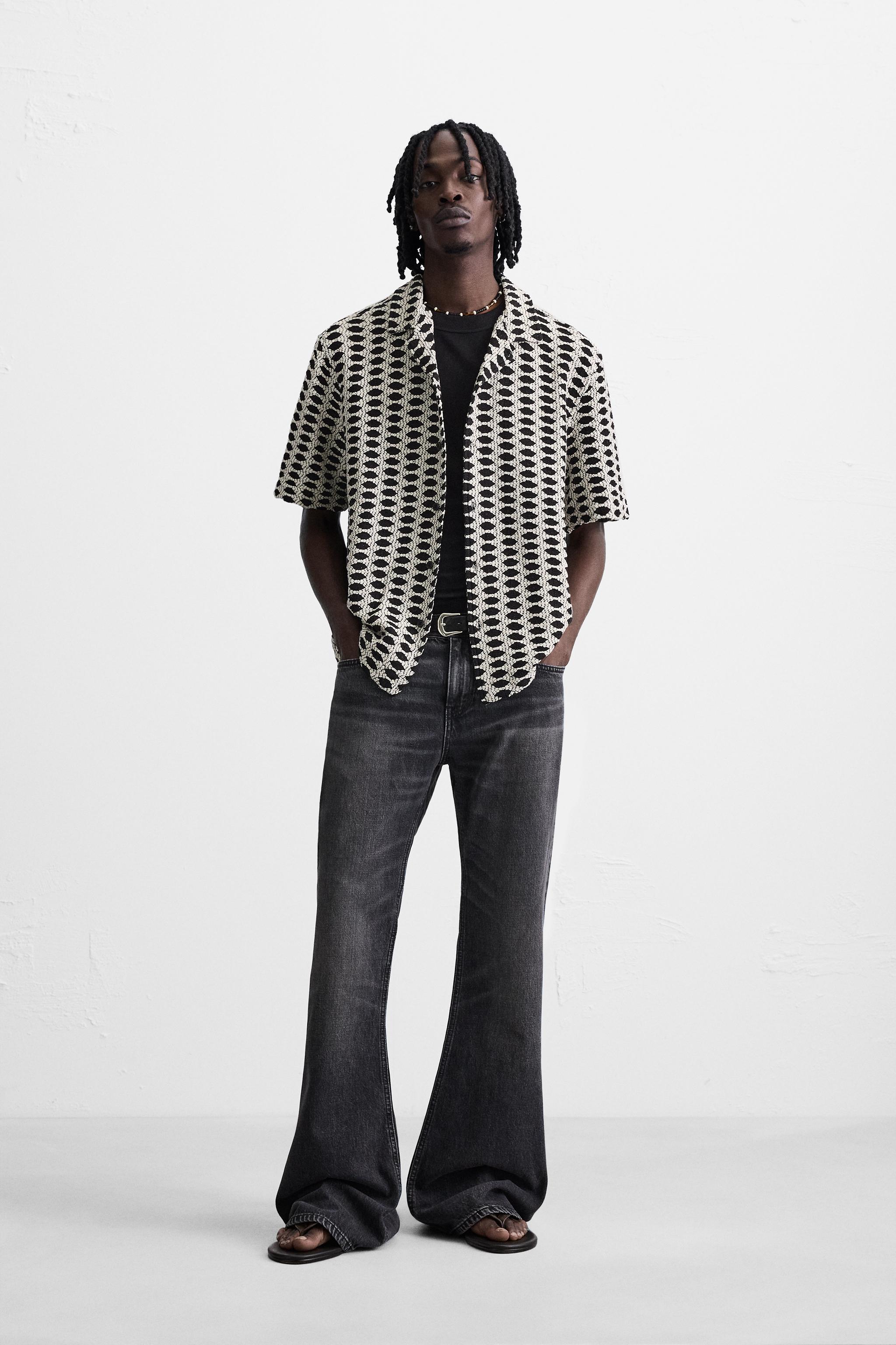 CHEMISE JACQUARD CONTRASTÉE