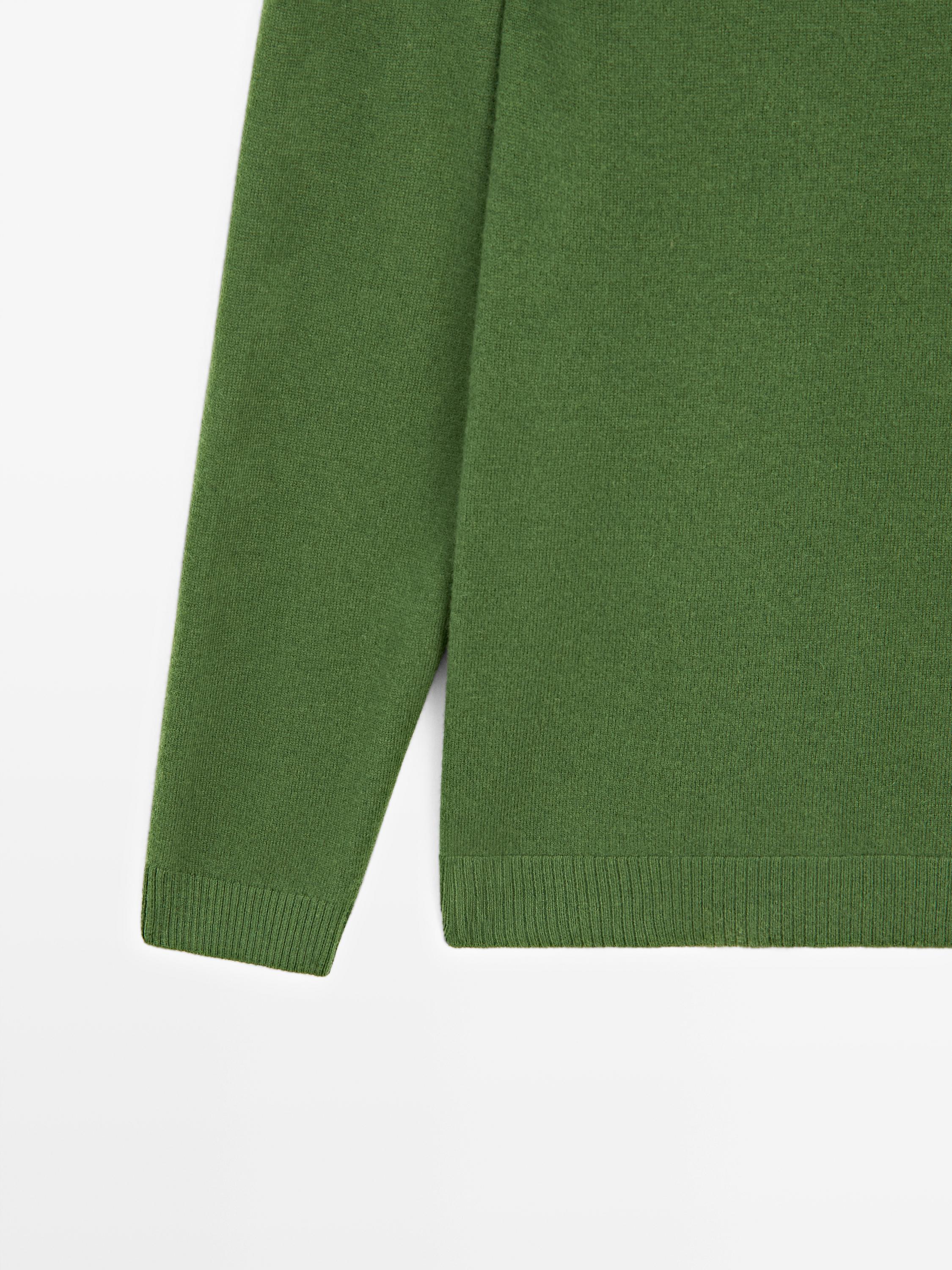 Wool blend crew neck knit sweater
