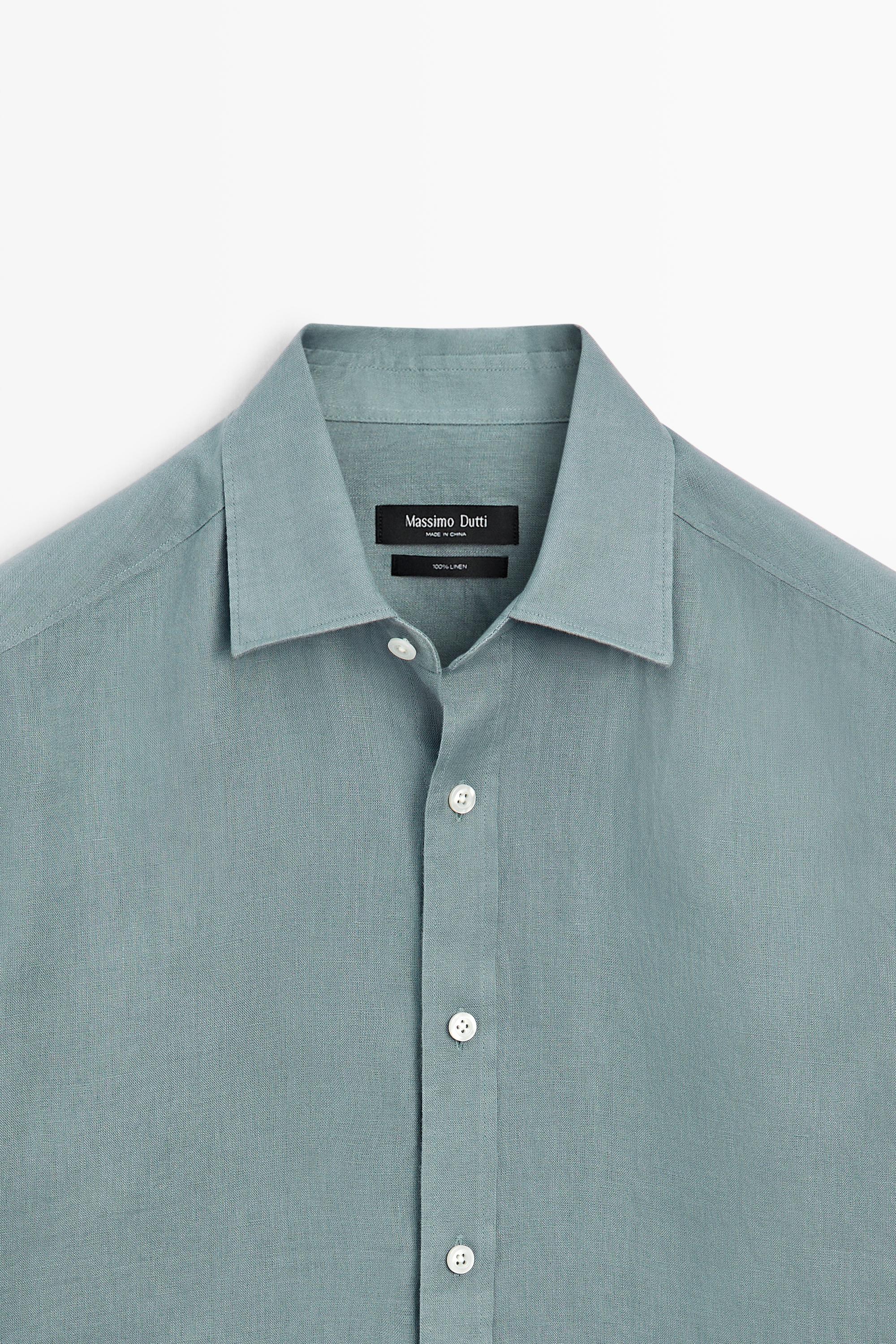 100% linen slim fit shirt