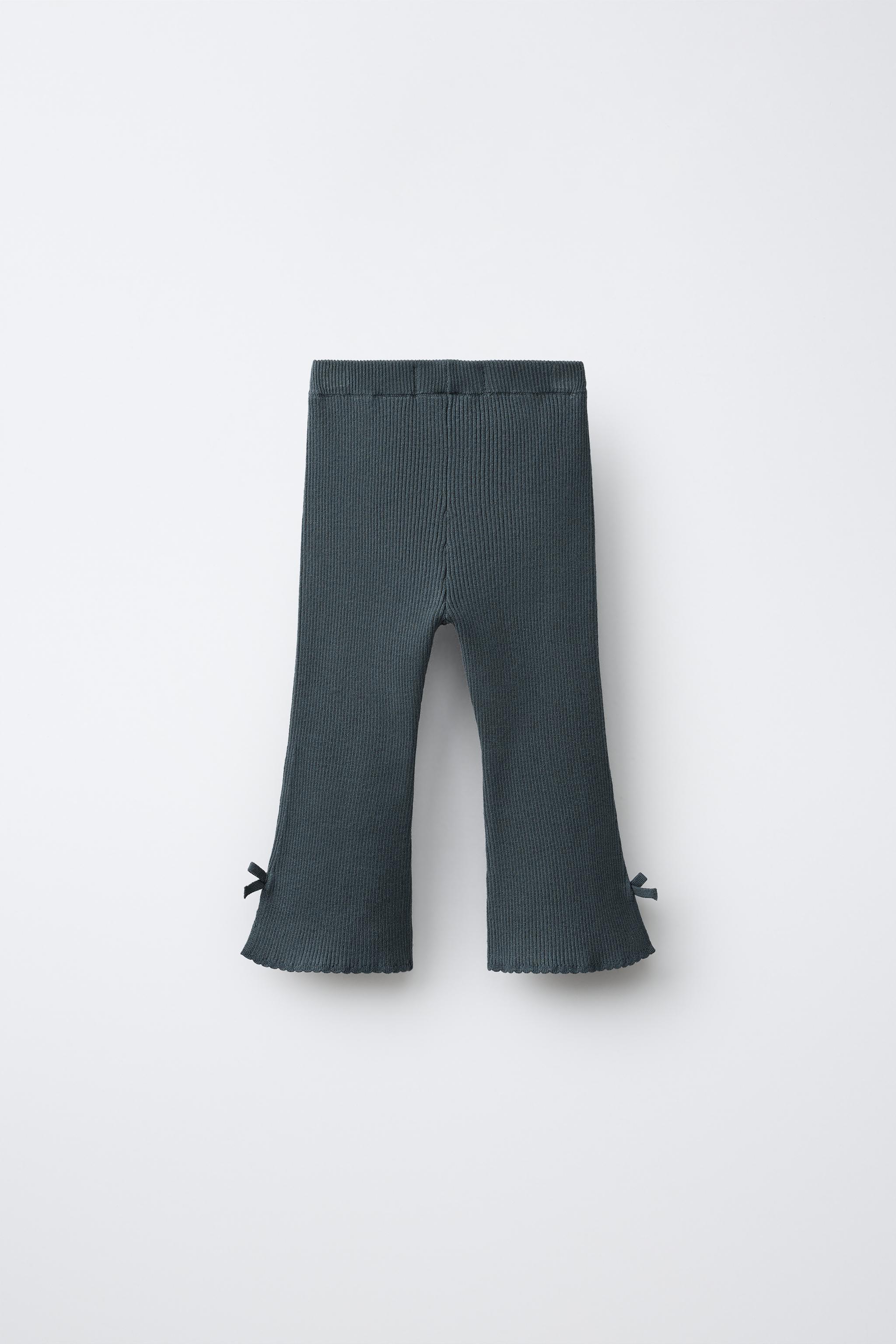 RIBBED FLARE LEGGINGS — Petrol blue
