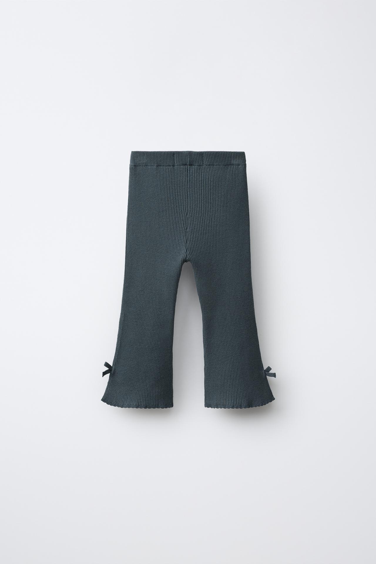 RIBBED FLARE LEGGINGS — Petrol blue