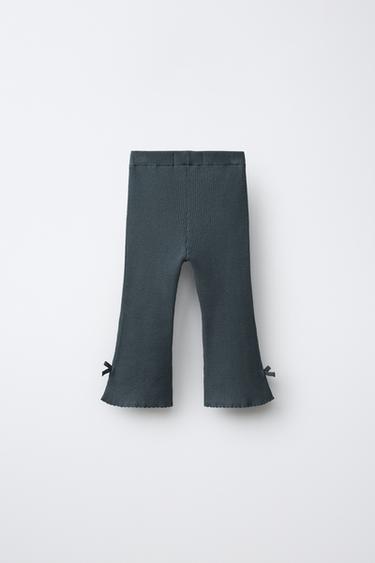 RIBBED FLARE LEGGINGS — Petrol blue 2