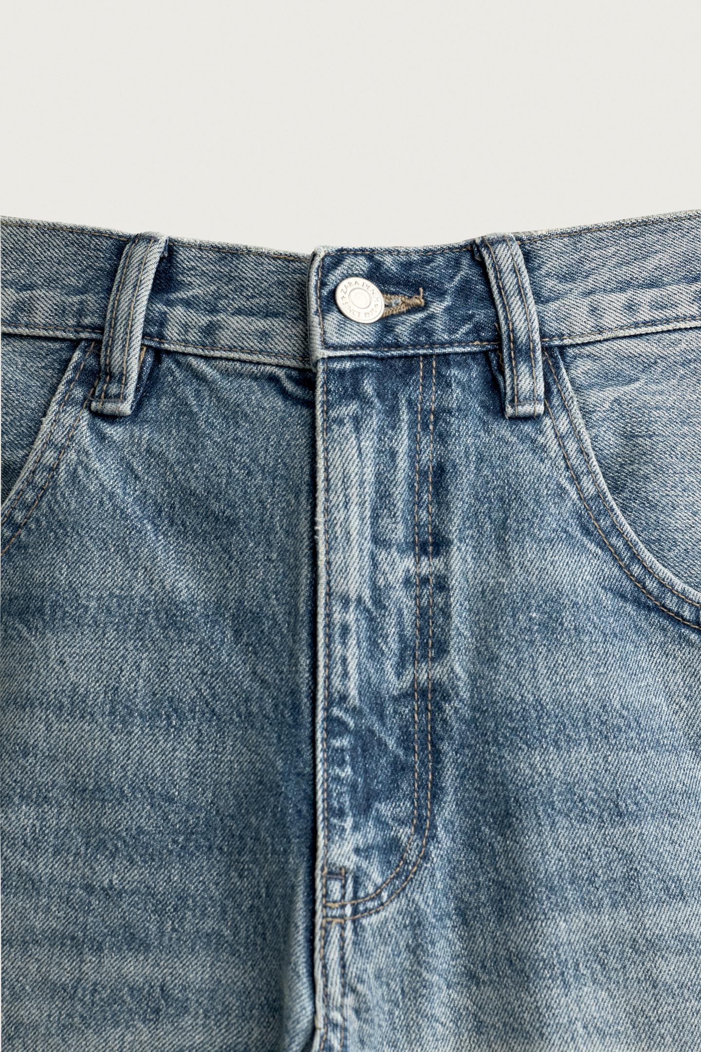 Мужские шорты Zara Relaxed Fit Denim Shorts, цвет: Синий — фото 8