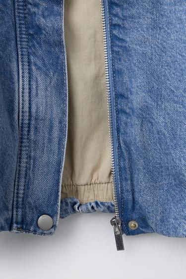 DENIM BOMBER JACKET - Blue by Zara - Image 7