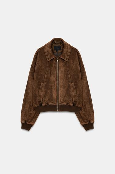 Zara 人造麂皮外套 - 深棕黃色 - 圖片 0