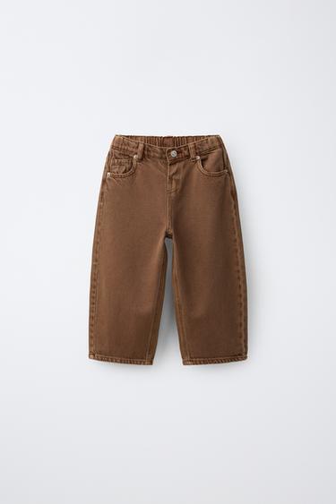 JEANS TAPERED BOLSILLOS - Marrón de Zara - Imagen 0
