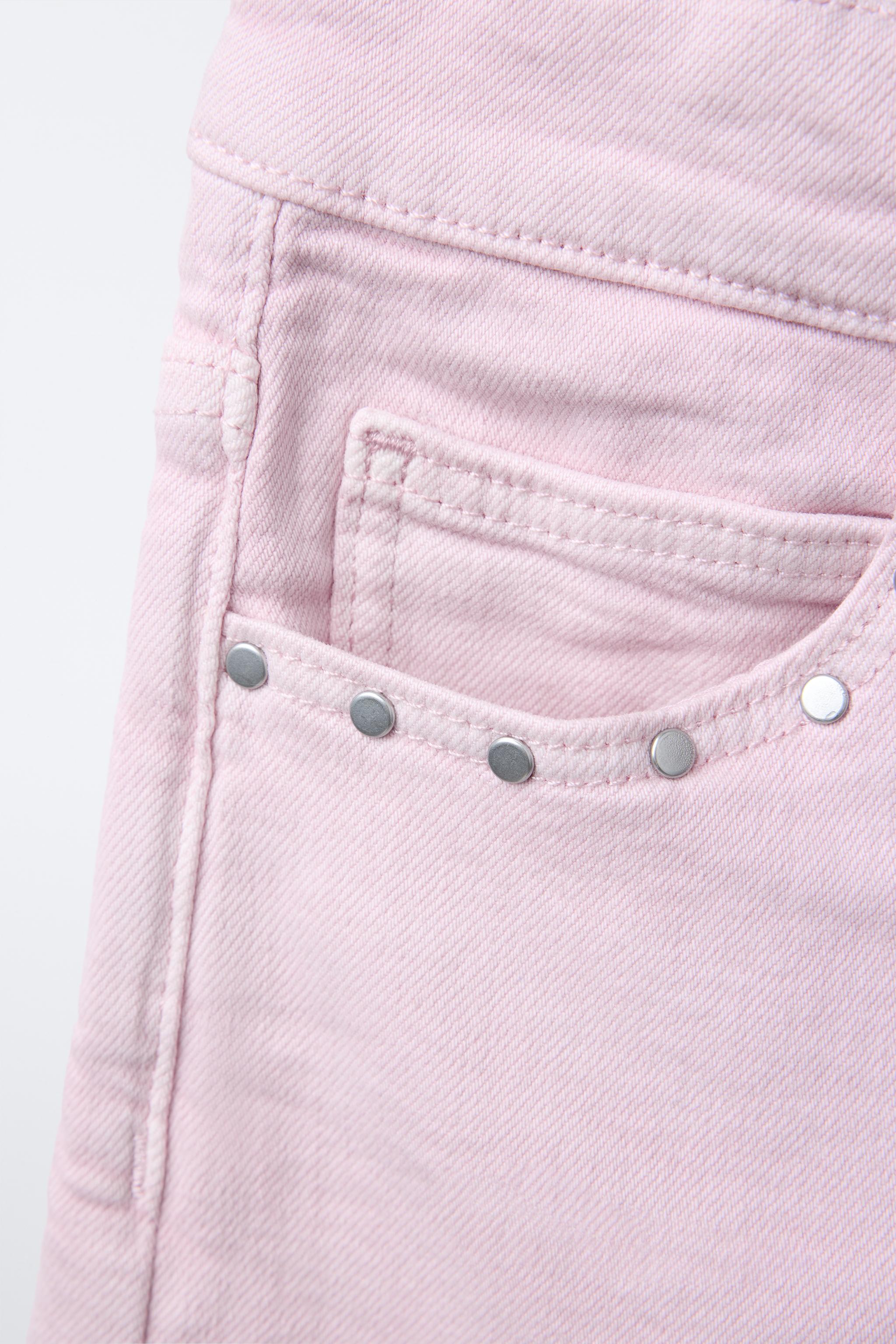 STUDDED DENIM BERMUDA SHORTS