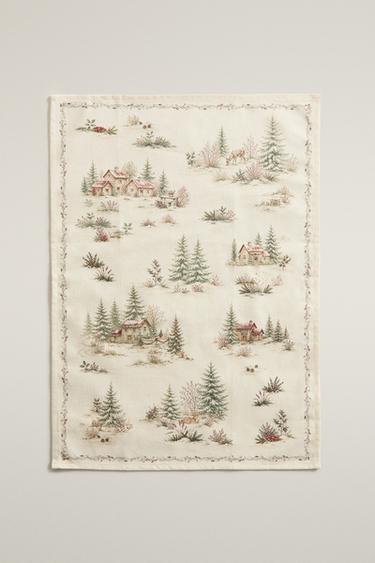 CHRISTMAS TOILE KITCHEN TOWEL (PACK OF 2) — Green 2