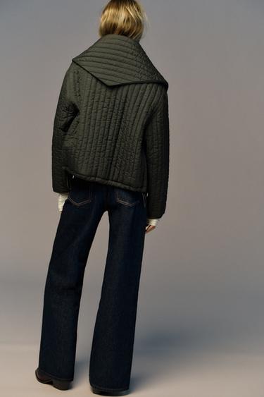 PUFFER JACKET WITH DETACHABLE SCARF - Dark khaki by Zara - Image 5