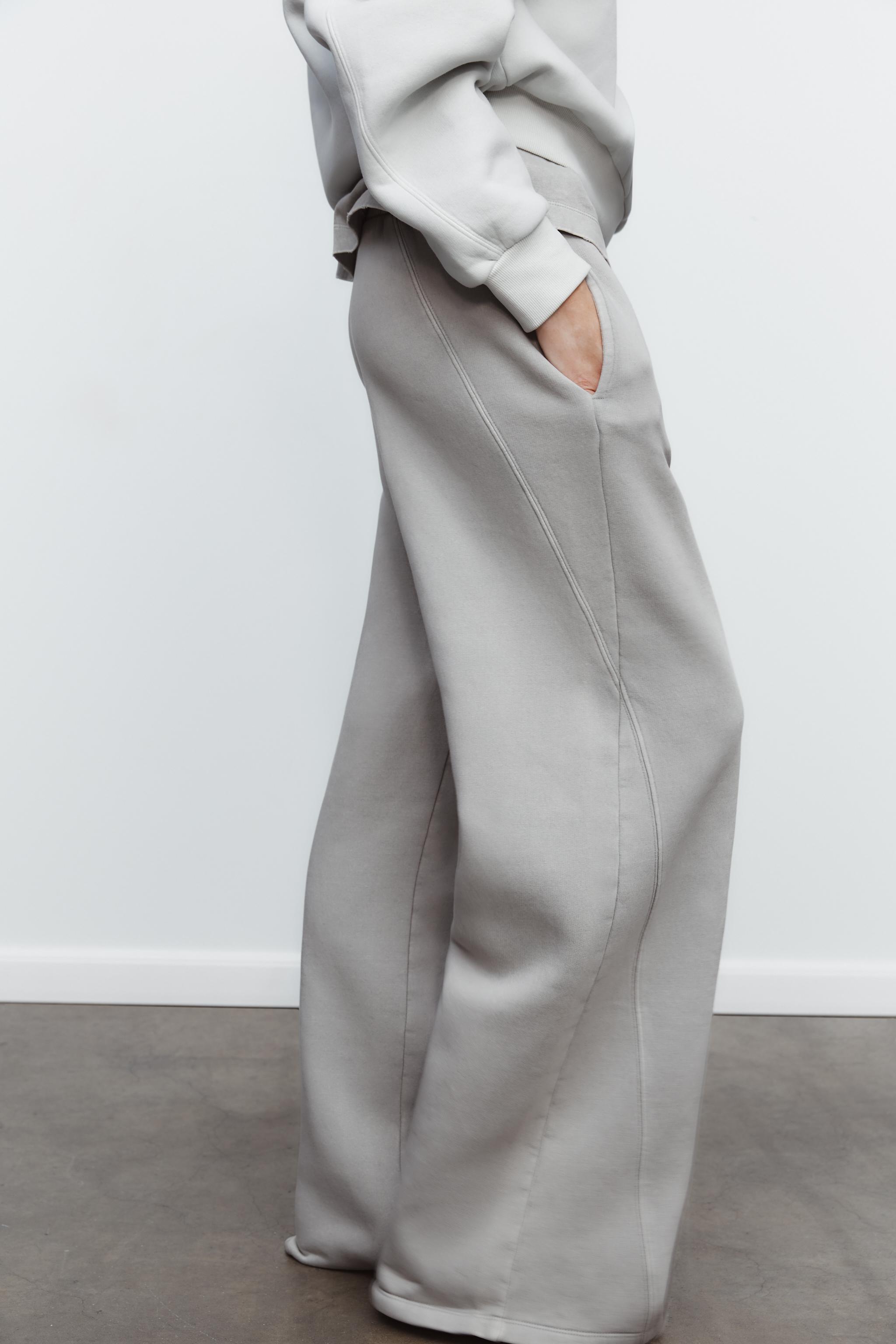 ZARA - WASHED EFFECT PLUSH TROUSERS WITH TEXT スエットパンツ WASHED EFFECT TEXT DETAIL SWEATPANTS - Gray | ZARA United States