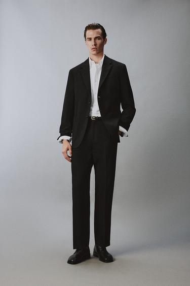 BLAZER TRAJE ESTRUCTURA 100% LANA - Negro de Zara - Imagen 0