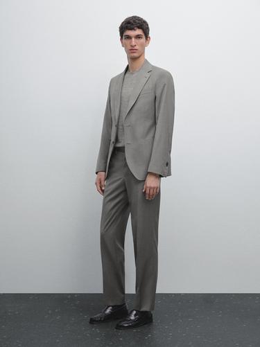 Zara 100% wool suit trousers - Gray - Image 0