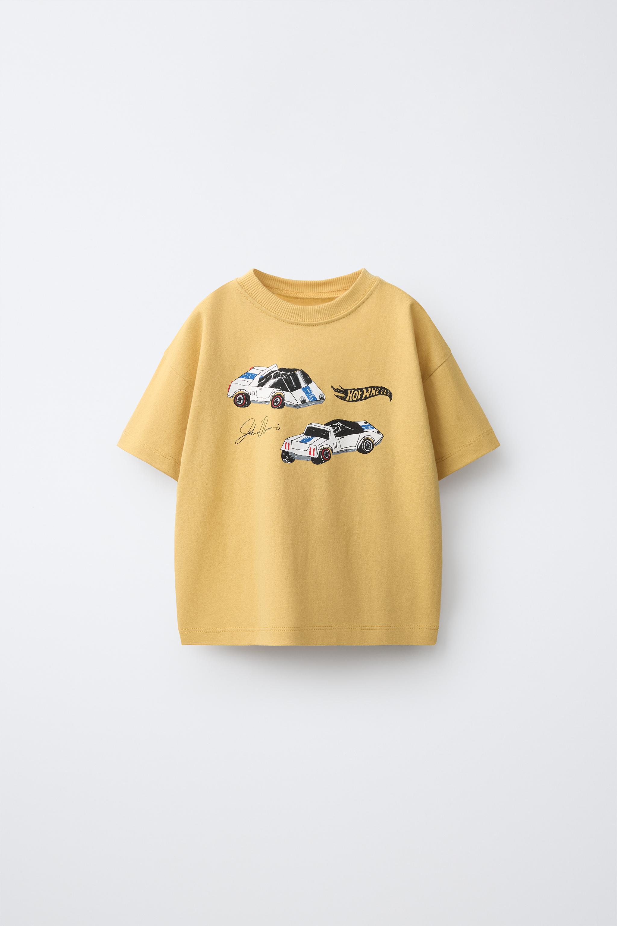 HOT WHEELS™ MATTEL PRINT T-SHIRT — Mustard