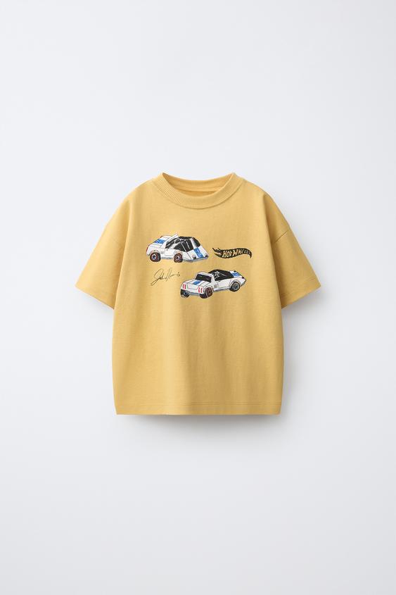 Zara HOT WHEELS™ MATTEL 印花 T 恤 - 芥末色 - 圖片 0