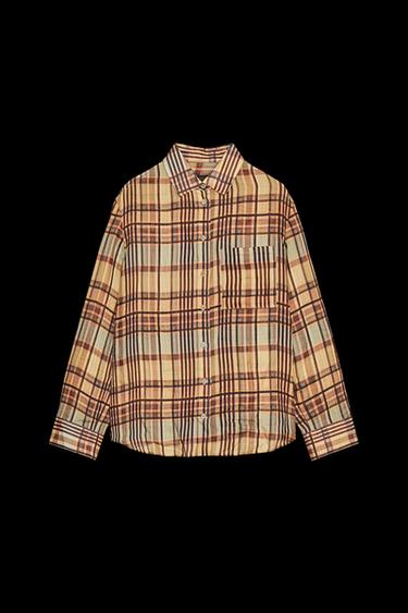 ZW COLLECTION RAMIE CHECK SHIRT - Yellow by Zara - Image 0