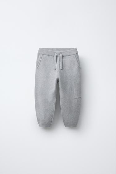 Zara KNIT JOGGER PANTS - Gray marl - Image 0