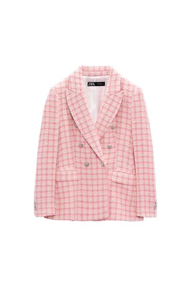 TEXTURED DOUBLE-BREASTED BLAZER