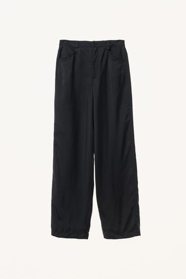 WILLY CHAVARRIA X ZARA STRAIGHT LEG FLOWING TROUSERS - Navy blue by Zara