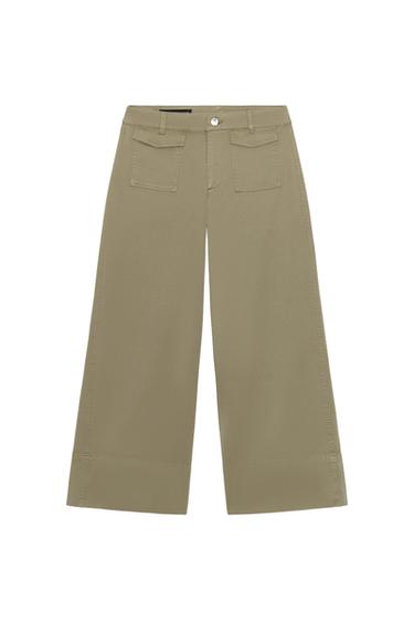 Zara CULOTTES WITH POCKETS - Khaki