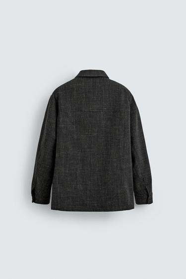 RELAXED FIT WAFFLE TEXTURED BLAZER - Black by Zara - Image 7