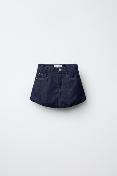 BALLOON DENIM SKIRT - Blue by Zara - Image 0