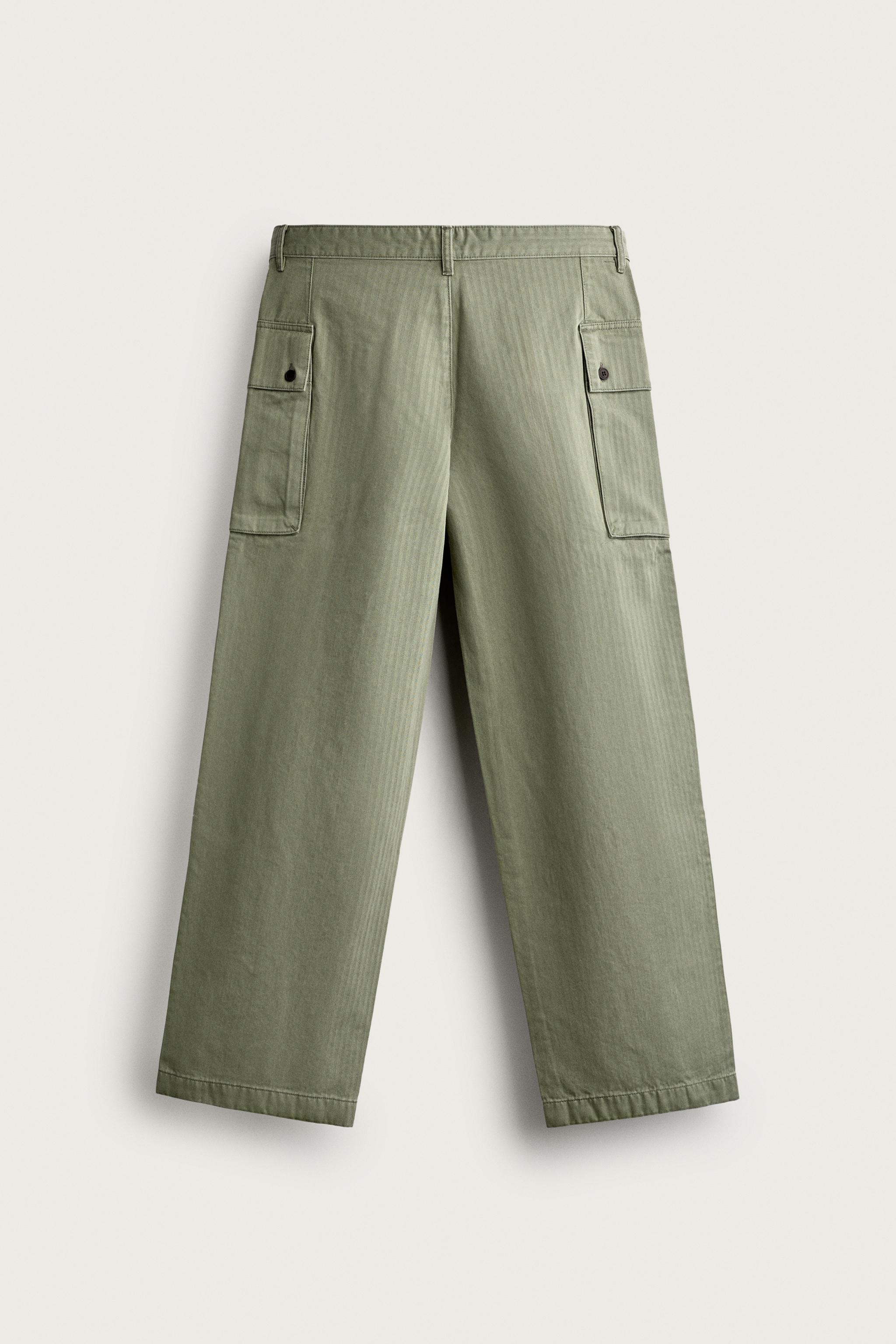HERRINGBONE CARGO TROUSERS