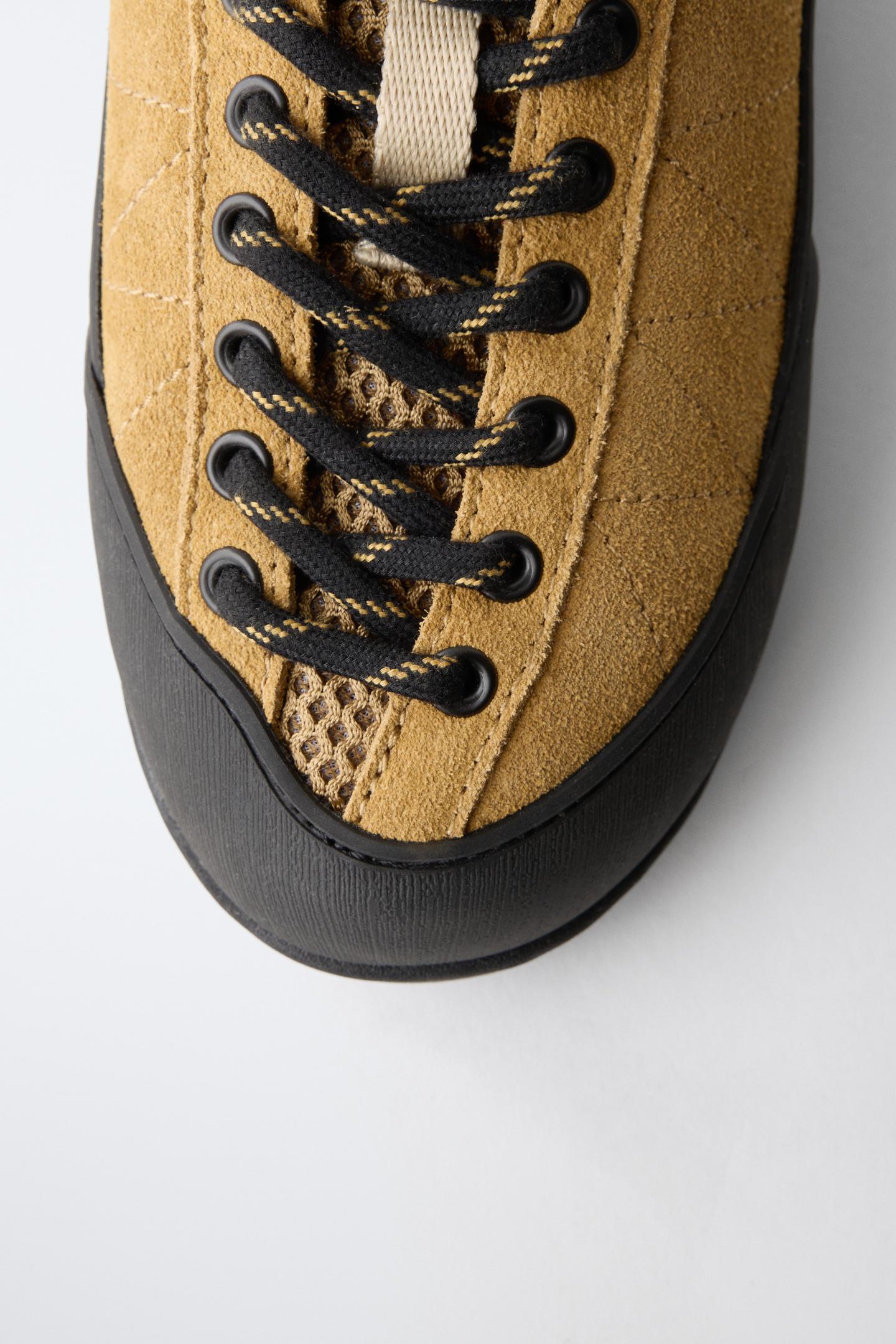 Детские кроссовки Zara Contrast Sneaker, цвет: Коричневый — фото 5