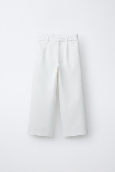 TAILORED WIDE-LEG TROUSERS - Oyster-white by Zara - Image 0
