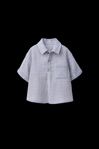 CHECK PRINT SHIRT - Blue by Zara